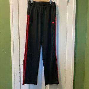 Unisex TEEN Adidas XL Black Red Striped Sweatpants Joggers